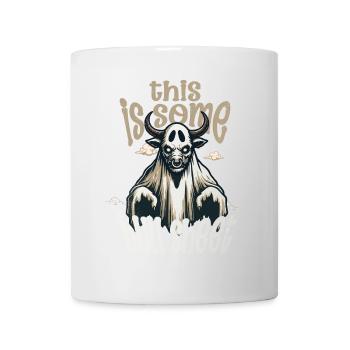 Il s’agit d’un motif de feuille de taureau - Mug blanc - blanc - Devant