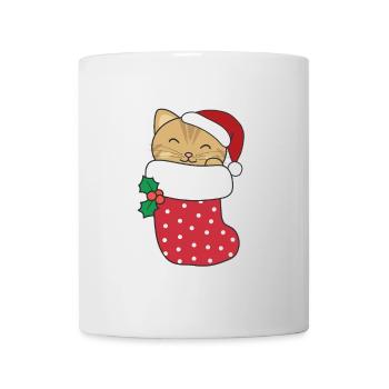 Chats mignons en chaussettes de Noël pour Noël - Mug blanc - blanc - Devant