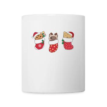 Chats mignons en chaussettes de Noël pour Noël - Mug blanc - blanc - Devant