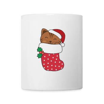 Chats mignons en chaussettes de Noël pour Noël - Mug blanc - blanc - Devant