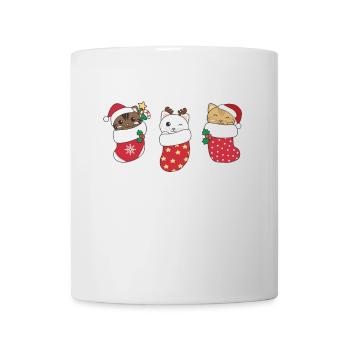 Chats mignons en chaussettes de Noël pour Noël - Mug blanc - blanc - Devant