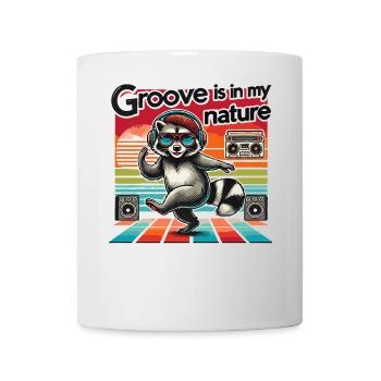 Groove is in My Nature Cool Raccoon Retro Music - Mug - white - Front