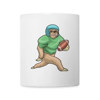 Faultier American Football Sport - Tasse - Weiß - Vorne