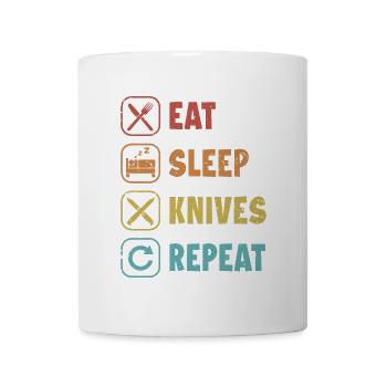 Essen Schlaf Messer Repeat Metzger Messer Liebhaber Messer - Tasse - Weiß - Vorne