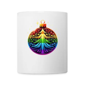 Rainbow Christmas Ball with Christmas Tree Ornament - Mug - white - Front