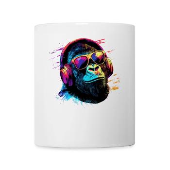 DJ Affe Kopfhörer Sonnenbrille Musik Party Affen - Tasse - Weiß - Vorne