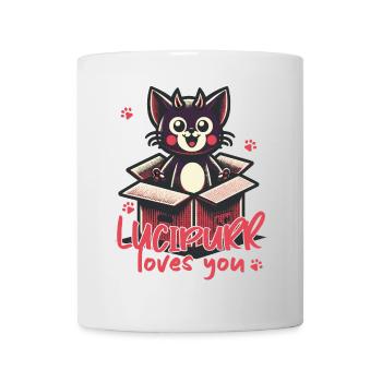 Lycipurr Loves You Cat Illustration - Mug - white - Front
