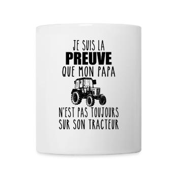 Beweis, dass mein Papa Traktor | Bauer Papa - Tasse - Weiß - Vorne