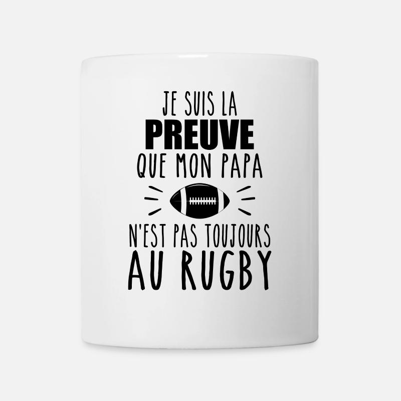 Preuve que mon papa rugby, papa rugbyman, rugby - Mug blanc - blanc