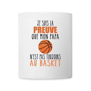 Preuve que mon papa basket | Basketteur | Basket - Mug blanc - blanc - Devant
