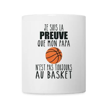 Preuve que mon papa basket | Basketteur | Basket - Mug blanc - blanc - Devant