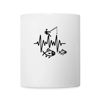 Angeln - Herzschlag - Tasse - Weiß - Vorne