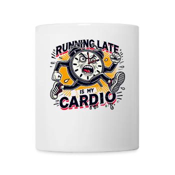 Running Late is My Cardio Funny Clock Humor - Mug blanc - blanc - Devant