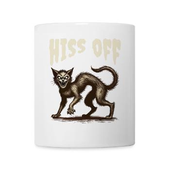 sifflement de chat effrayant illustration - Mug blanc - blanc - Devant