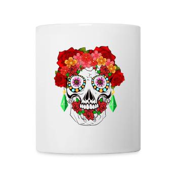 Sugar Skull Dia De Los Muertos Halloween - Mug - white - Front