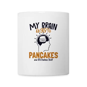 Mon cerveau est composé à 95% de crêpes Recettes Griddlecake - Mug blanc - blanc - Devant