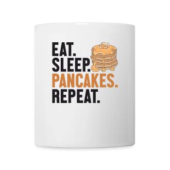 Manger des crêpes pour dormir Répéter les recettes Griddlecake - Mug blanc - blanc - Devant