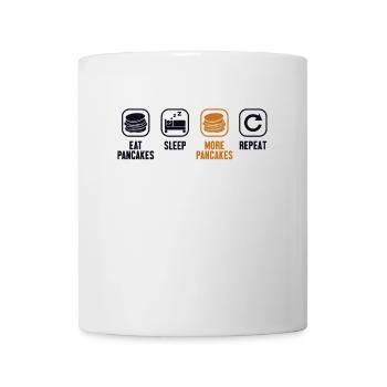 Manger Dormir Plus de crêpes Répéter les recettes Amoureux - Mug blanc - blanc - Devant