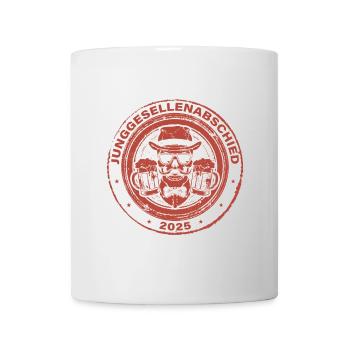 Enterrement de vie de garçon 2025 Crâne - Mug blanc - blanc - Devant