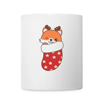 Renards mignons en chaussette de Noël pour Noël - Mug blanc - blanc - Devant