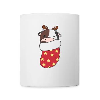 Cute cows in Christmas sock for Christmas cow - Mug - white - Front
