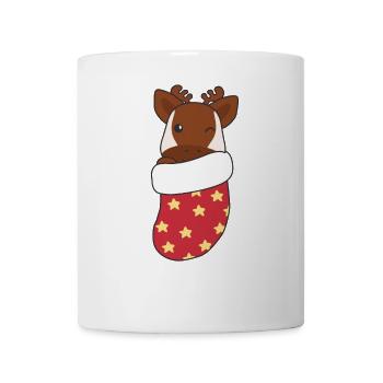 Süße Okapi in Weihnachtssocke zu Weihnachten Okapi - Tasse - Weiß - Vorne