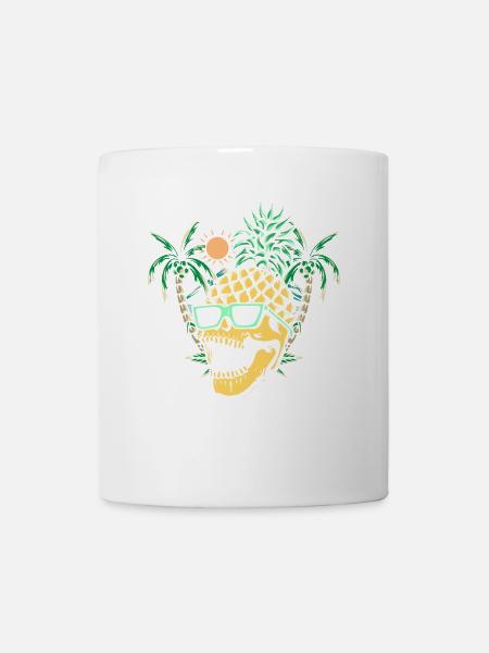 Funny pineapple skull - Tasse - Weiß