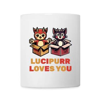 Lucipurr t’aime chats de dessin animé - Mug blanc - blanc - Devant