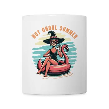 Hot Ghoul Summer Witch On Flamingo - Mug - white - Front