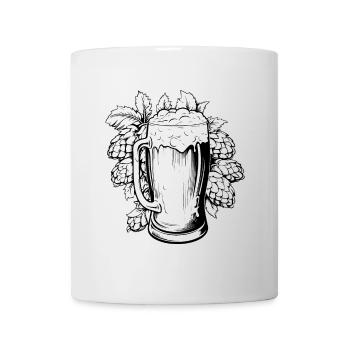 beer glass hops malt beer - Mug - white - Front
