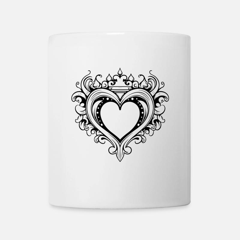 Herz Krone Liebe - Tasse - Weiß
