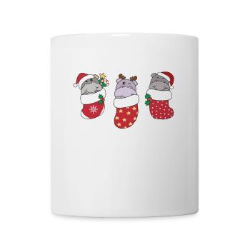 Süße Hippo in Weihnachtssocke zu Weihnachten Hippo - Tasse - Weiß - Vorne
