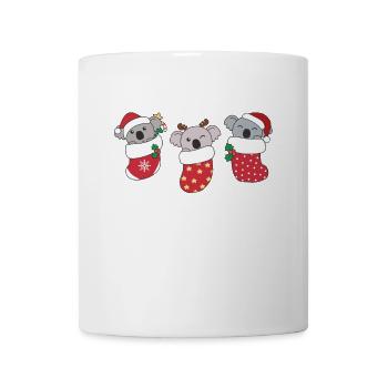 Mignon Koala en chaussette de Noël pour Koala de Noël - Mug blanc - blanc - Devant