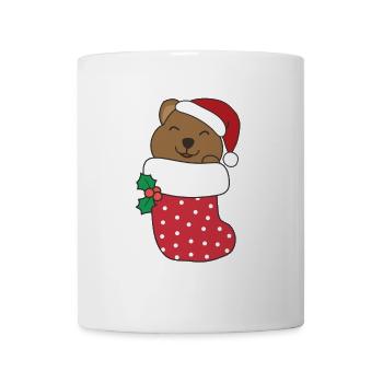 Mignon quokka en chaussette de Noël pour Noël - Mug blanc - blanc - Devant