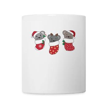 Souris mignonnes en chaussette de Noël pour souris de Noël - Mug blanc - blanc - Devant