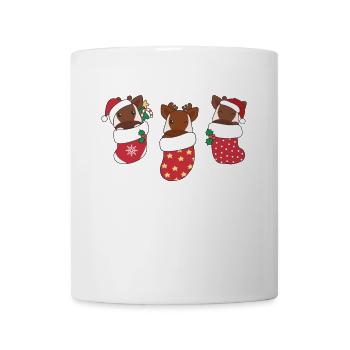 Süße Okapi in Weihnachtssocke zu Weihnachten Okapi - Tasse - Weiß - Vorne