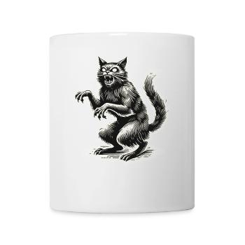 Déclaration effrayante de chat sifflant - Mug blanc - blanc - Devant