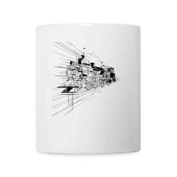 Lokomotive Grafik - Tasse - Weiß - Vorne