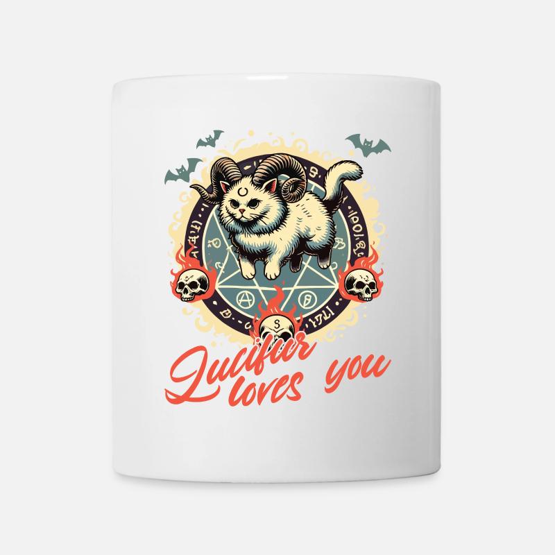 Lucifer t’aime motif de chat mystique - Mug blanc - blanc