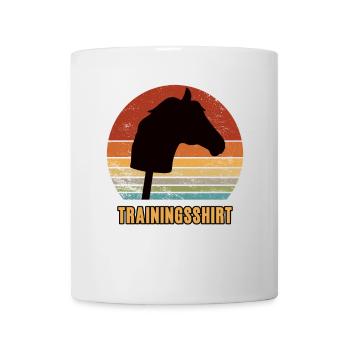 Reiten Trainingsshirt Hobby Horse Pferdekopf - Tasse - Weiß - Vorne