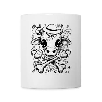 Funny Pirate Cow T-Shirt in Cartoon Style - Mug - white - Front