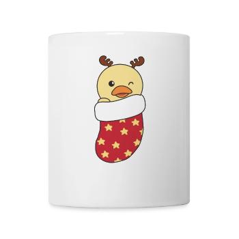 Canards mignons en chaussette de Noël pour canard de Noël - Mug blanc - blanc - Devant