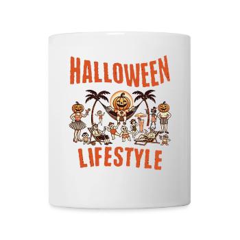 Halloween Lifestyle Strandspaß im Retro Stil - Tasse - Weiß - Vorne
