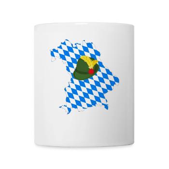 Bavaria Map with Hat Bayern Karte mit Hut Germany - Mug - white - Front