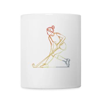 Weiblicher Feldhockeyspieler Skizze - Tasse - Weiß - Vorne