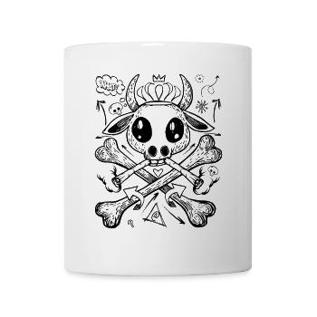 Naughty cow with cigars in streetwear style shirt - Mug - white - Front