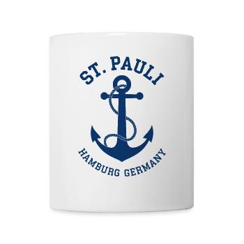 St. Pauli Hamburg Anker Reeperbahn - Mug blanc - blanc - Devant