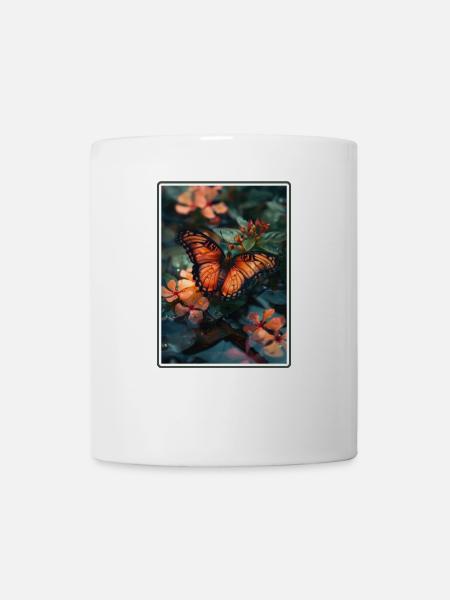 Butterfly Schmetterlinge Schmetterling - Tasse - Weiß