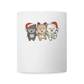 Alpaga Noël Hiver Animaux Alpaga - Mug blanc - blanc - Devant