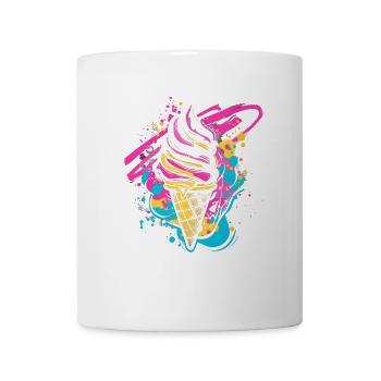 Eistüte Farbkleckse - Tasse - Weiß - Vorne